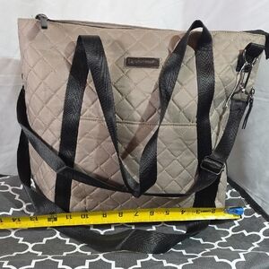 Stylish Quilted Tote Bag - Black and Tan